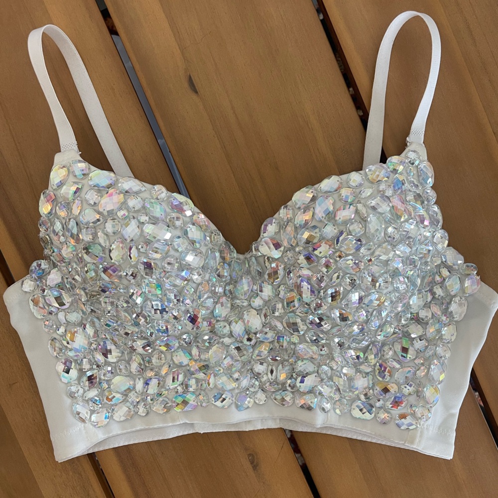 Rhinestone Bustier Crop